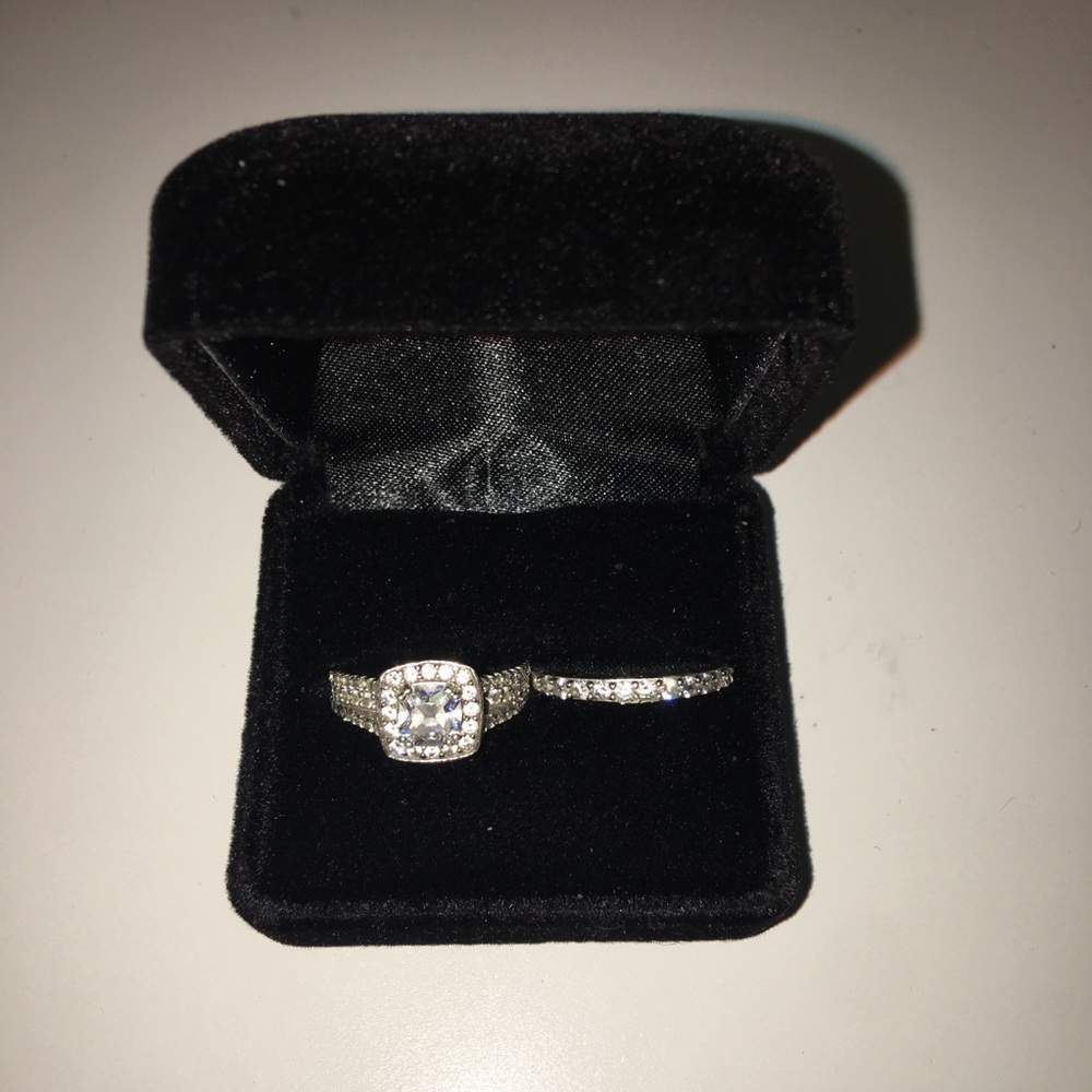 2.0 CT Halo Engagement Ring and Band